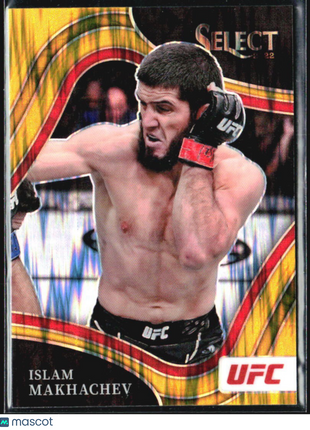 2022 Panini Select UFC - Concourse Islam Makhachev #29 Gold Flash Prizm /10