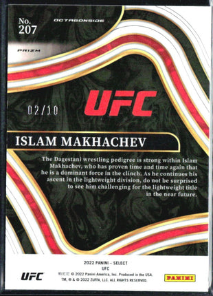 2022 Panini Select UFC - Concourse Islam Makhachev #29 Gold Flash Prizm /10