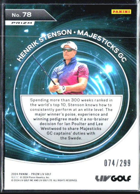 2024 Panini Prizm LIV Henrik Stenson Captains Sparkle /299 #78