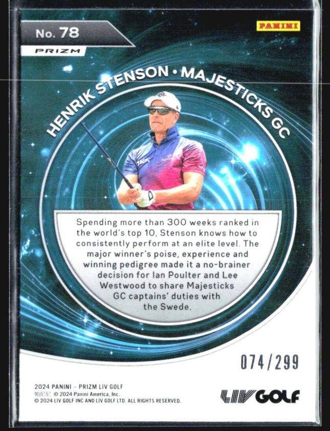 2024 Panini Prizm LIV Henrik Stenson Captains Sparkle /299 #78