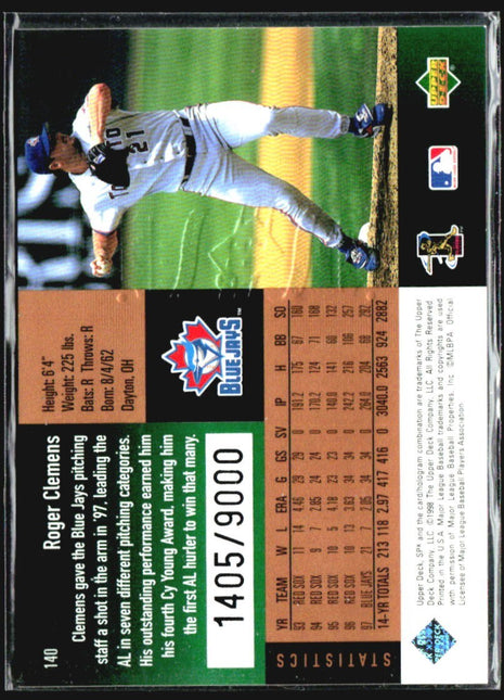 1998 SPx Finite - Roger Clemens #140 /9000