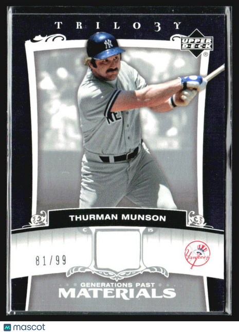 2005 Upper Deck Trilogy - Generations Past Thurman Munson #PA-TM Materials /99