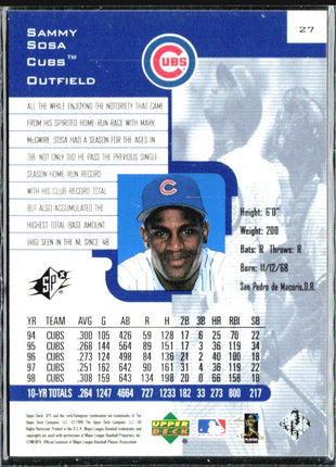 1999 SPx - Sammy Sosa #27