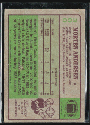 1984 Topps - Morten Andersen #300 (RC)