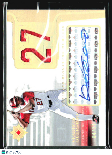 2004 Ultimate Vladimir Guerrero Signature Numbers Patch Auto /27 #SNP-VG