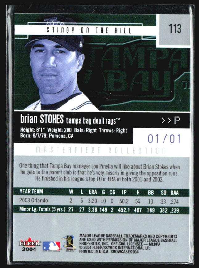 2004 Fleer Showcase - Showcasing Talent Brian Stokes #113 mastepiece 1/1