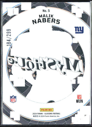 2024 Panini Illusions Malik Nabers Mystique Blue Rc /299 #5