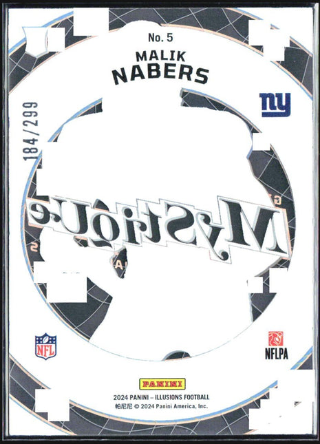 2024 Panini Illusions Malik Nabers Mystique Blue Rc /299 #5
