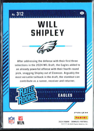 2024 PANINI DONRUSS Optic Preview Pink Prizm #312 WILL SHIPLEY