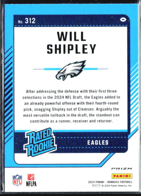 2024 PANINI DONRUSS Optic Preview Pink Prizm #312 WILL SHIPLEY