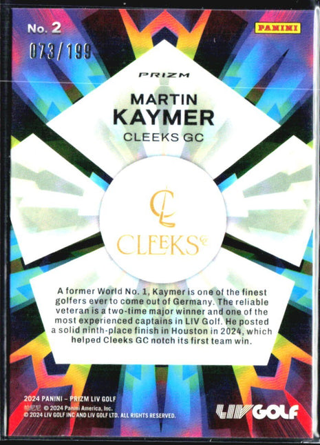 2024 Panini Prizm LIV Martin Kaymer Kaleidoscopic Teal /199 #2