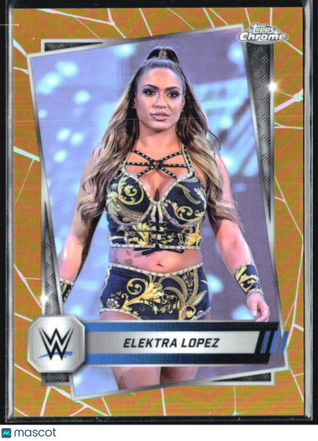 2025 Topps Chrome WWE Elektra Lopez Gold Refractor /50 #95