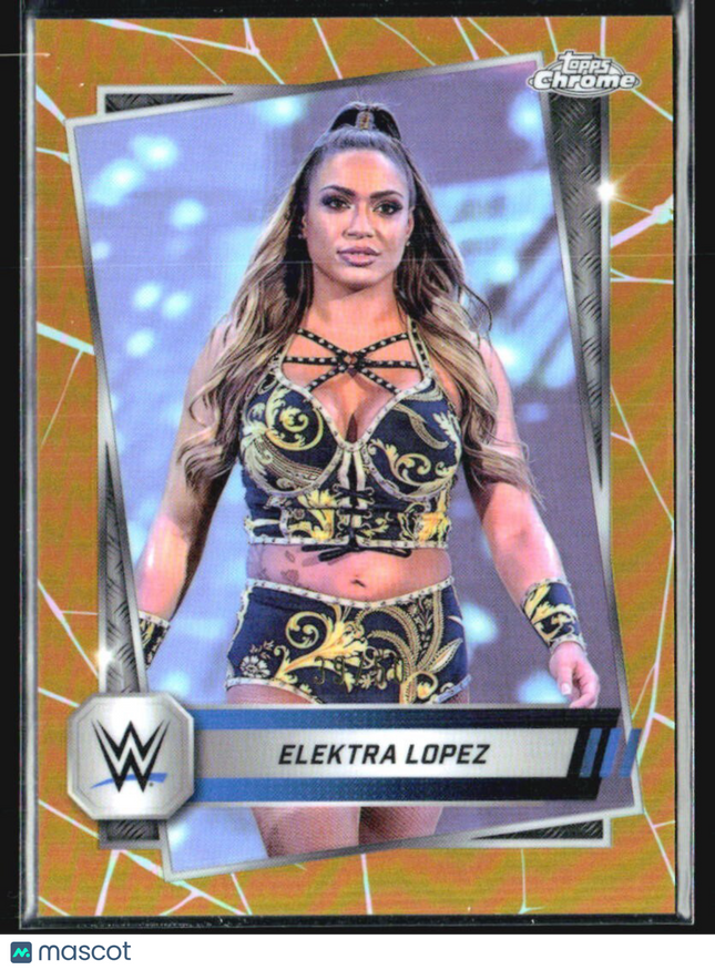 2025 Topps Chrome WWE Elektra Lopez Gold Refractor /50 #95