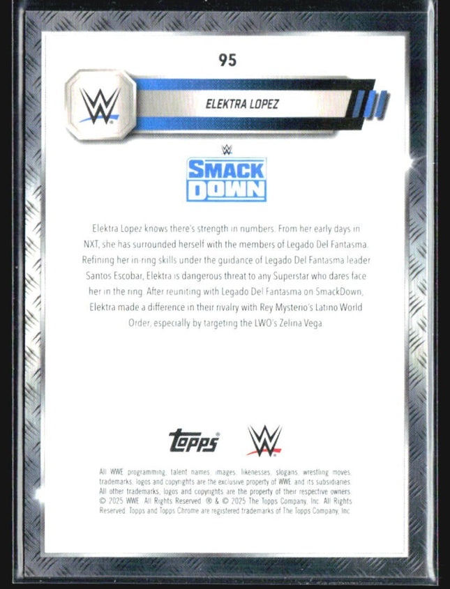 2025 Topps Chrome WWE Elektra Lopez Gold Refractor /50 #95
