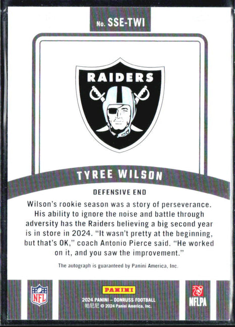 2024 PANINI DONRUSS Sig Series #SSE-TWI TYREE WILSON AUTO