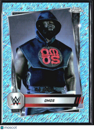 2025 Topps Chrome WWE Omos Blue Shimmer /199 #53