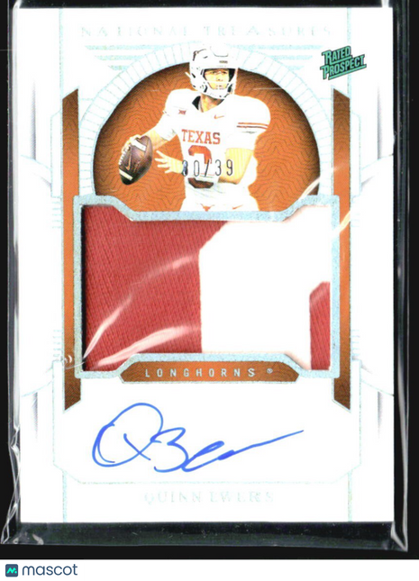 2024 Panini National Treasures Collegiate Patch Auto Rc Quinn Ewers #87 /39
