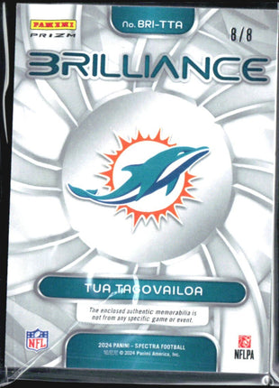 2024 Panini Spectra Brilliance Tua Tagovailoa Marble Prizm /8 Patch