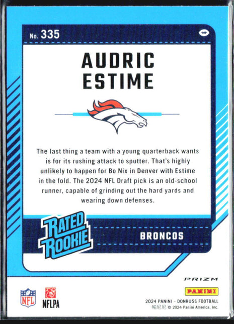 2024 PANINI DONRUSS Optic Pink Prizm #335 Audric Estime