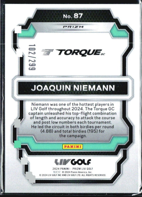 2024 Panini Prizm LIV Joaquin Niemann Sparkle /299 #87