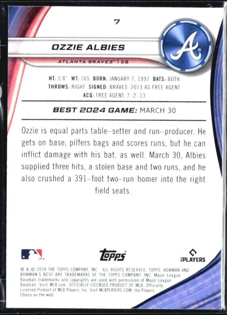 2024 Bowman Best Ozzie Albies Silver Wave #7