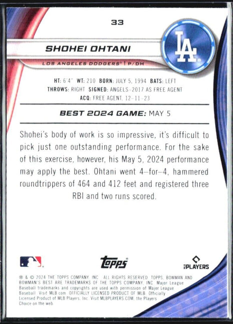 2024 Bowman Best - Shohei Ohtani #33
