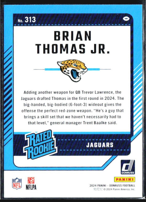 2024 Panini Donruss - Rated Rookie Brian Thomas Jr. #313 (RC)