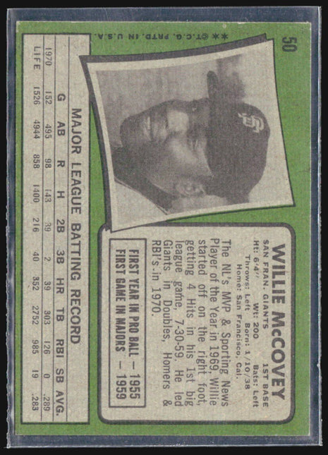 1971 Topps - Willie McCovey #50