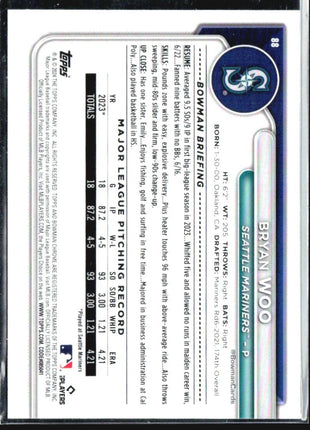 2024 Bowman Chrome - Bryan Woo #88 (RC)