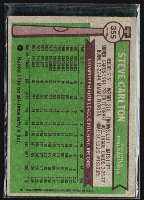 1976 Topps - Steve Carlton #355