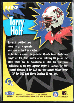 1999 Fleer Ultra Torry Holt Caught in the Draft Rc #5