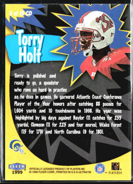 1999 Fleer Ultra Torry Holt Caught in the Draft Rc #5