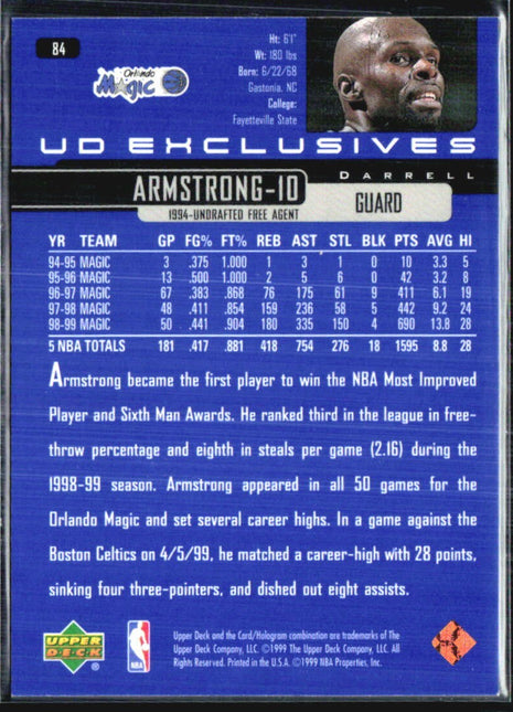 1999-00 Upper Deck Exclusives - Darrell Armstrong #84 /100