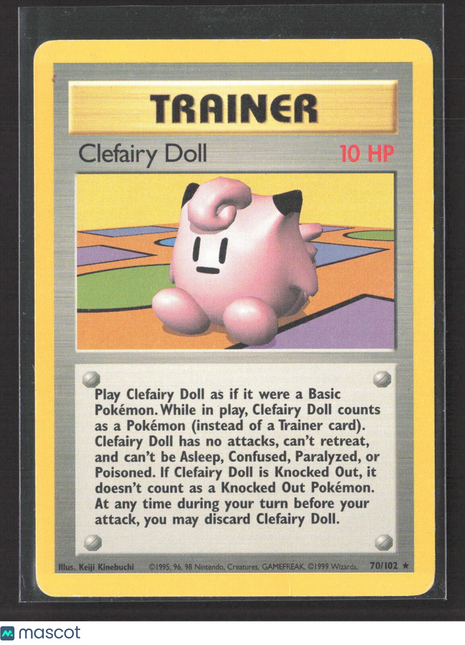 1999 Pokémon Trainer Clefairy Doll Base Set Unlimited #70/102