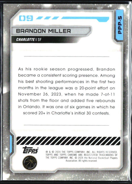 2023-24 Topps Cosmic Chrome - Planetary Pursuit Brandon Miller #PPS-5 Pluto (RC)