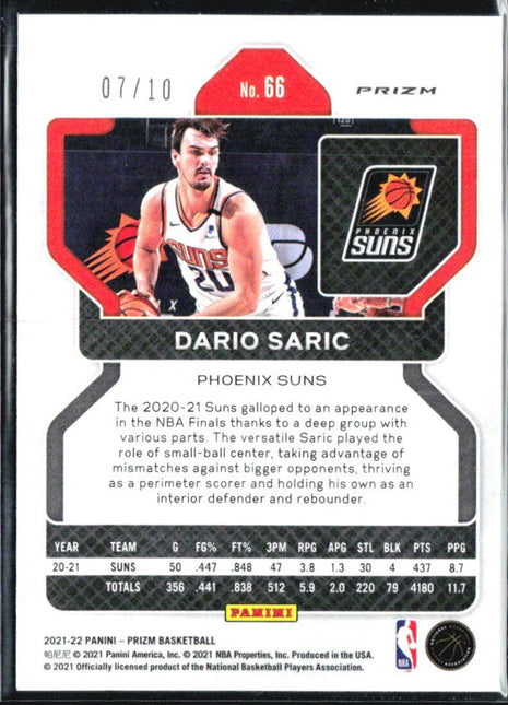 2021-22 Panini Prizm - Dario Saric #66 Gold Wave Prizm /10