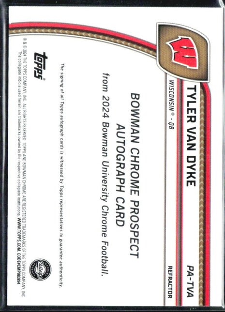 2024 Bowman University Chrome Tyler Van Dyke Refractor Auto /299