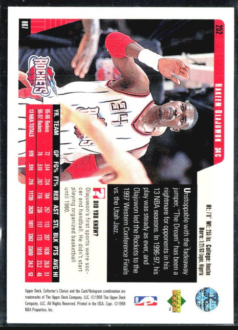 1997-98 Upper Deck Collector's Choice - Hakeem Olajuwon #252