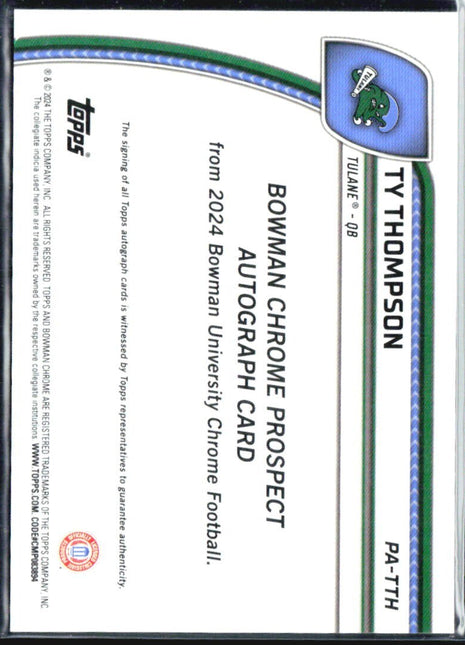2024 Bowman University Chrome Ty Thompson 1st Auto