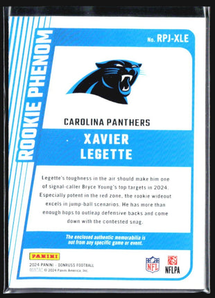 2024 Panini Donruss - Rookie Phenom Jersey Xavier Legette #RPJ-XLE (MEM, RC)
