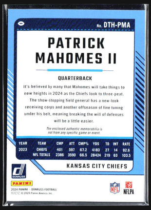 2024 Panini Donruss - Donruss Threads Patrick Mahomes II #DTH-PMA Jersey