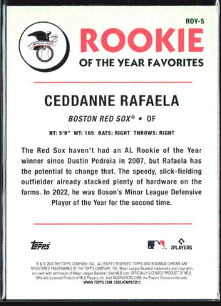2024 Bowman - Rookie of the Year Favorites Ceddanne Rafaela #ROY-5 (RC)