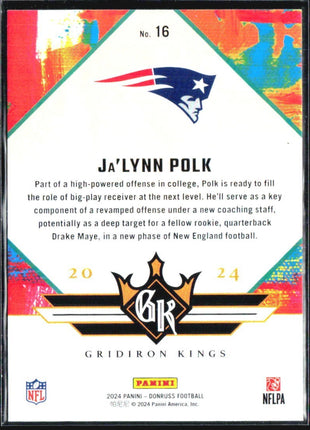 2024 Panini Donruss - Rookie Gridiron Kings Ja'Lynn Polk #16 (RC)