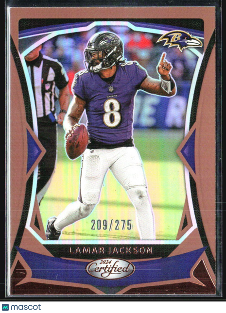 2024 Panini Certified - Lamar Jackson #72 Mirror /275 Brown