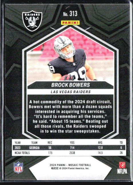 2024 Panini Mosaic - Rookies Brock Bowers #313 (RC)