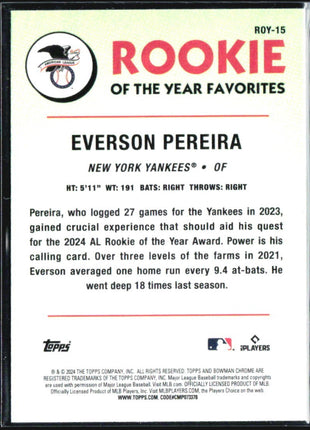 2024 Bowman - Mega Box Chrome Rookie of the Year Favorites Everson Pereira