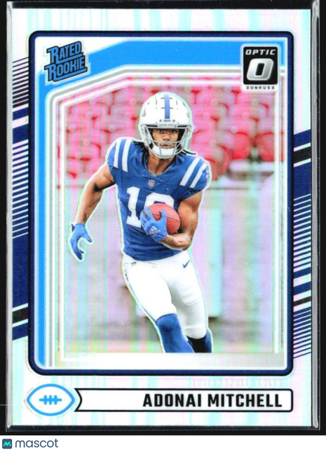 2024 Panini Donruss Rated Rookie Adonai Mitchell #343 Optic Preview Holo
