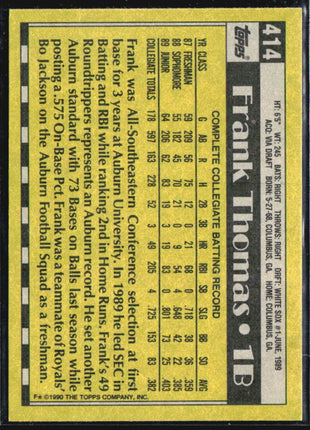 1990 Topps - Frank Thomas #414 (RC)
