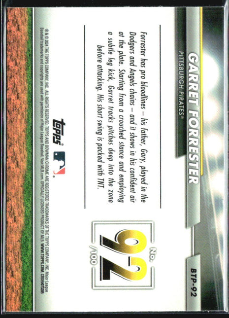 2024 Bowman - Bowman Scouts Top 100 Garret Forrester #BTP-92 (RC)