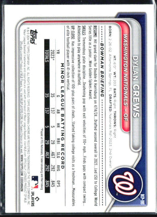 2024 Bowman Chrome Dylan Crews Mojo Refractor #BCP-193